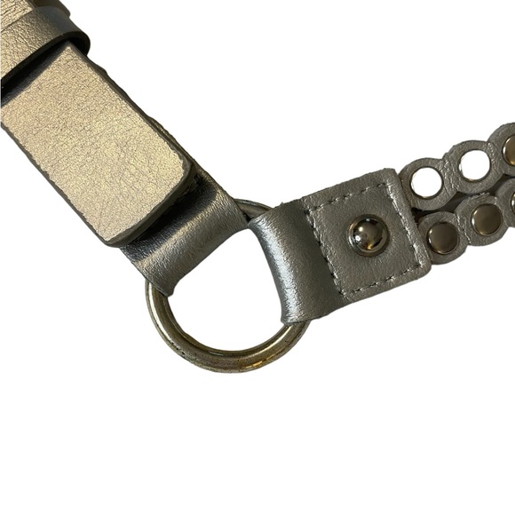 VINTAGE CALVIN KLEIN Silver Studded Ring Belt Size Extra Large - Picture 5 of 11